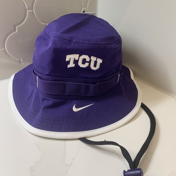 Nike Dri-FIT Apex TCU Horned Frogs Boonie Bucket Purple Hat Adult Size Medium - Picture 2 of 7